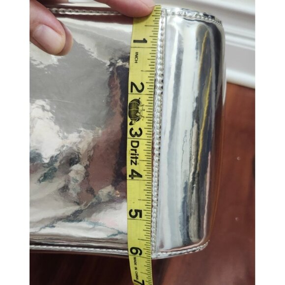 X NIHILO Silver Metallic Tote Bag Crossbody Purse Structured Modern Designer - Picture 16 of 16